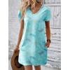 Ekouaer Cotton Nightgowns for Women Short Sleeve Womens Nightgown V Neck Sleep Shirts for Women Soft Sleepwear S-XXXL(Blue Butterfly)