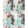 Ekouaer Cotton Nightgowns for Women Short Sleeve Womens Nightgown V Neck Sleep Shirts for Women Soft Sleepwear S-XXXL(Blue Leaf)