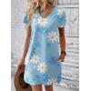Ekouaer Cotton Nightgowns for Women Short Sleeve Womens Nightgown V Neck Sleep Shirts for Women Soft Sleepwear S-XXXL(Blue White Flower)