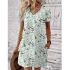 Ekouaer Cotton Nightgowns for Women Short Sleeve Womens Nightgown V Neck Sleep Shirts for Women Soft Sleepwear S-XXXL(Green Floral)