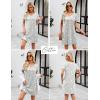 Ekouaer Cotton Nightgowns for Women Short Sleeve Womens Nightgown V Neck Sleep Shirts for Women Soft Sleepwear S-XXXL(Grey Star)