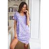 Ekouaer Cotton Nightgowns for Women Short Sleeve Womens Nightgown V Neck Sleep Shirts for Women Soft Sleepwear S-XXXL(Heart Print Purple)