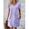 Ekouaer Cotton Nightgowns for Women Short Sleeve Womens Nightgown V Neck Sleep Shirts for Women Soft Sleepwear S-XXXL(Heart Print Purple)
