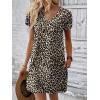 Ekouaer Cotton Nightgowns for Women Short Sleeve Womens Nightgown V Neck Sleep Shirts for Women Soft Sleepwear S-XXXL(Leopard Print)