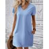 Ekouaer Cotton Nightgowns for Women Short Sleeve Womens Nightgown V Neck Sleep Shirts for Women Soft Sleepwear S-XXXL(Light Blue)
