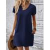 Ekouaer Cotton Nightgowns for Women Short Sleeve Womens Nightgown V Neck Sleep Shirts for Women Soft Sleepwear S-XXXL(Navy Blue)