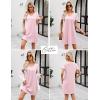 Ekouaer Cotton Nightgowns for Women Short Sleeve Womens Nightgown V Neck Sleep Shirts for Women Soft Sleepwear S-XXXL(Pink)