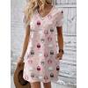Ekouaer Cotton Nightgowns for Women Short Sleeve Womens Nightgown V Neck Sleep Shirts for Women Soft Sleepwear S-XXXL(Pink Sheep)