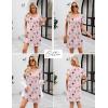 Ekouaer Cotton Nightgowns for Women Short Sleeve Womens Nightgown V Neck Sleep Shirts for Women Soft Sleepwear S-XXXL(Pink Sheep)