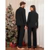 Ekouaer Couple Matching Pajamas 100% Cotton Long Sleeve Sleepwear Button Down Loungewear Pjs Set S-XXL(Black)