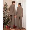 Ekouaer Couple Matching Pajamas 100% Cotton Long Sleeve Sleepwear Button Down Loungewear Pjs Set S-XXL(Brown-b)