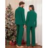 Ekouaer Couple Matching Pajamas 100% Cotton Long Sleeve Sleepwear Button Down Loungewear Pjs Set S-XXL(Green)