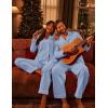Ekouaer Couple Matching Pajamas 100% Cotton Long Sleeve Sleepwear Button Down Loungewear Pjs Set S-XXL(Light Blue)
