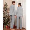 Ekouaer Couple Matching Pajamas 100% Cotton Long Sleeve Sleepwear Button Down Loungewear Pjs Set S-XXL(Light Grey)