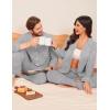 Ekouaer Couple Matching Pajamas 100% Cotton Long Sleeve Sleepwear Button Down Loungewear Pjs Set S-XXL(Light Grey)