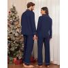 Ekouaer Couple Matching Pajamas 100% Cotton Long Sleeve Sleepwear Button Down Loungewear Pjs Set S-XXL(Navy)