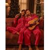 Ekouaer Couple Matching Pajamas 100% Cotton Long Sleeve Sleepwear Button Down Loungewear Pjs Set S-XXL(Red)