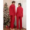 Ekouaer Couple Matching Pajamas 100% Cotton Long Sleeve Sleepwear Button Down Loungewear Pjs Set S-XXL(Red)
