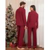 Ekouaer Couple Matching Pajamas 100% Cotton Long Sleeve Sleepwear Button Down Loungewear Pjs Set S-XXL(Wine)
