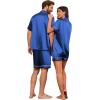 Ekouaer Couple Matching Pajamas Sets Silk Short Sleeve Button Down Sleepwear Satin Pjs Shorts Set Soft Lounge Set S-XXL(Royal Blue)