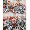 Ekouaer Family Christmas Pajamas Matching Sets Long Sleeve Holiday Pjs Sleepwear 2 Piece Lounge Sets S-XXL(Black and White Plaid)