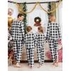 Ekouaer Family Christmas Pajamas Matching Sets Long Sleeve Holiday Pjs Sleepwear 2 Piece Lounge Sets S-XXL(Black and White Plaid)