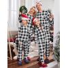Ekouaer Family Christmas Pajamas Matching Sets Long Sleeve Holiday Pjs Sleepwear 2 Piece Lounge Sets S-XXL(Black and White Plaid)