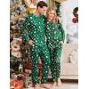 Ekouaer Family Christmas Pajamas Matching Sets Long Sleeve Holiday Pjs Sleepwear 2 Piece Lounge Sets S-XXL(Christmas Cartoon on Green)