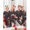 Ekouaer Family Christmas Pajamas Matching Sets Long Sleeve Holiday Pjs Sleepwear 2 Piece Lounge Sets S-XXL(Christmas Hat on Black)