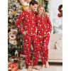 Ekouaer Family Christmas Pajamas Matching Sets Long Sleeve Holiday Pjs Sleepwear 2 Piece Lounge Sets S-XXL(Christmas Red Santa)