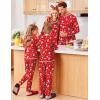 Ekouaer Family Christmas Pajamas Matching Sets Long Sleeve Holiday Pjs Sleepwear 2 Piece Lounge Sets S-XXL(Christmas Red Santa)