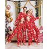 Ekouaer Family Christmas Pajamas Matching Sets Long Sleeve Holiday Pjs Sleepwear 2 Piece Lounge Sets S-XXL(Christmas Red Santa)