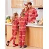 Ekouaer Family Christmas Pajamas Matching Sets Long Sleeve Holiday Pjs Sleepwear 2 Piece Lounge Sets S-XXL(Christmas Reindeer on Red)
