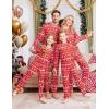 Ekouaer Family Christmas Pajamas Matching Sets Long Sleeve Holiday Pjs Sleepwear 2 Piece Lounge Sets S-XXL(Christmas Reindeer on Red)