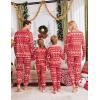 Ekouaer Family Christmas Pajamas Matching Sets Long Sleeve Holiday Pjs Sleepwear 2 Piece Lounge Sets S-XXL(Christmas Reindeer on Red)