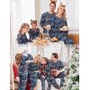 Ekouaer Family Christmas Pajamas Matching Sets Long Sleeve Holiday Pjs Sleepwear 2 Piece Lounge Sets S-XXL(Christmas Santa on Navy)