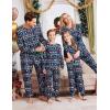Ekouaer Family Christmas Pajamas Matching Sets Long Sleeve Holiday Pjs Sleepwear 2 Piece Lounge Sets S-XXL(Christmas Santa on Navy)