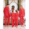Ekouaer Family Christmas Pajamas Matching Sets Long Sleeve Holiday Pjs Sleepwear 2 Piece Lounge Sets S-XXL(Christmas Tree on Red)