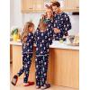 Ekouaer Family Christmas Pajamas Matching Sets Long Sleeve Holiday Pjs Sleepwear 2 Piece Lounge Sets S-XXL(Navy Santa & Snowman)