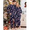 Ekouaer Family Christmas Pajamas Matching Sets Long Sleeve Holiday Pjs Sleepwear 2 Piece Lounge Sets S-XXL(Navy Santa & Snowman)
