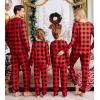 Ekouaer Family Christmas Pajamas Matching Sets Long Sleeve Holiday Pjs Sleepwear 2 Piece Lounge Sets S-XXL(Red and Black Plaid)