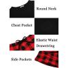 Ekouaer Family Matching Pajamas Christmas Sleepwear Long Sleeve Sleep Shirt with Plaid Pants Soft Loungewear Pjs Set S-XXL