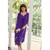 Ekouaer Long Nightgown for Women 3/4 Sleeves Nightshirt Maxi Sleep Dress Plus Size Loungewear Full Length Sleepwear(Violet Floral)