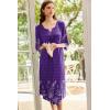 Ekouaer Long Nightgown for Women 3/4 Sleeves Nightshirt Maxi Sleep Dress Plus Size Loungewear Full Length Sleepwear(Violet Floral)