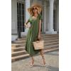 Ekouaer Long Nightgowns for Women with Pockets Short Sleeves Moo Moos for Women Casual Maxi Dress House Dresses S-XXXL(Army Green)
