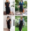Ekouaer Long Nightgowns for Women with Pockets Short Sleeves Moo Moos for Women Casual Maxi Dress House Dresses S-XXXL(Black)