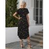 Ekouaer Long Nightgowns for Women with Pockets Short Sleeves Moo Moos for Women Casual Maxi Dress House Dresses S-XXXL(Black Butterfly Flower)
