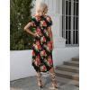 Ekouaer Long Nightgowns for Women with Pockets Short Sleeves Moo Moos for Women Casual Maxi Dress House Dresses S-XXXL(Black Flower)