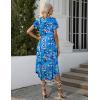Ekouaer Long Nightgowns for Women with Pockets Short Sleeves Moo Moos for Women Casual Maxi Dress House Dresses S-XXXL(Blue Flowers)