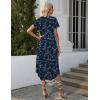 Ekouaer Long Nightgowns for Women with Pockets Short Sleeves Moo Moos for Women Casual Maxi Dress House Dresses S-XXXL(Blue White Flower)